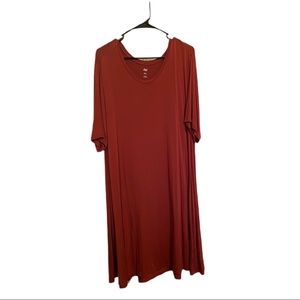 Burnt Orange Dip Swing Dress